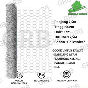 Kawat Loket PVC Hijau 1/2 Inch 10 METER Mesh Ayakan Ayak RAM Kandang 1/2" Inci / Kawat Loket Hijau
