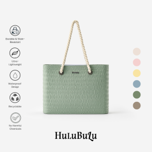 HuluBulu Yao Luxury Wrinkle Textured Tote Bag for Women EVA Hard Shell Waterproof Large Capacity Handbag Travel Beach Bag