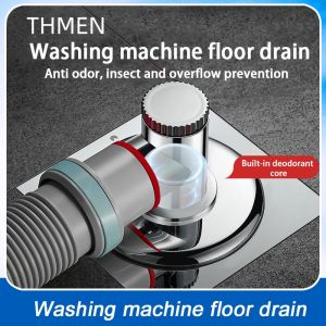 ABS multifunctional washing machine water pipe and floor drain special joint deodorization and anti overflow drainage pipe can be connected to multiple pipes