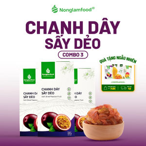 Chanh Dây Sấy Dẻo NONGLAMFOOD Hàng Loại 1 Chuẩn Xuất Khẩu Chua Ngọt Tự Nhiên Trái Cây Sấy Hộp 145g