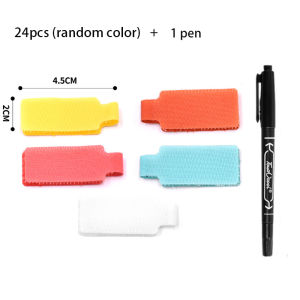 24Pcs Colorful Cable Label With Marker Pen Color Coded Stickers For Wires Organization System