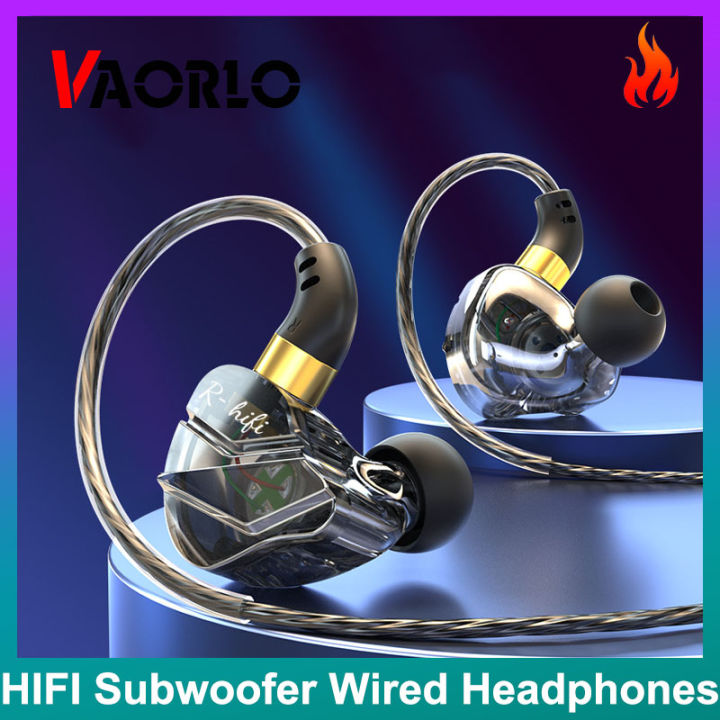 VAORLO Original L Bending Plug Wired Headphones HIFI Bass