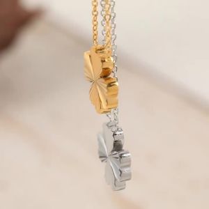 AE Korean Style ins Sweet and unique-etched heart pendant necklace for women fashionable niche gold-plated titanium steel collarbone chain