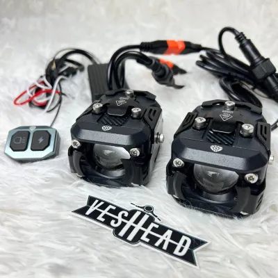ไฟ สปอตไลท์ Future eyes แบบ สวิทช์ไร้สาย (เหมือนมีรีโมท) 1 คู่ สำหรับมอเตอร์ไซค์ทุกรุ่น spotlight