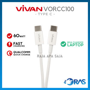 Kabel Charger Type C To Tipe C 60W Fast Charging Power Delivery Quick Charge IP 15 16 Vivan VORCC100
