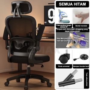 Kursi Kantor Jaring Putar Kursi Gaming Kursi Kerja Jaring dengan Senderan Kepala Sangat Nyaman