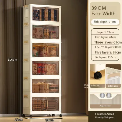 【Hot Sale】inhom L40/50cm Large Capacity Storage Cabinet Folable Storage Cabinet Almari Pakaian 2 Doors Multipurpose Storage Cabinet 收纳柜