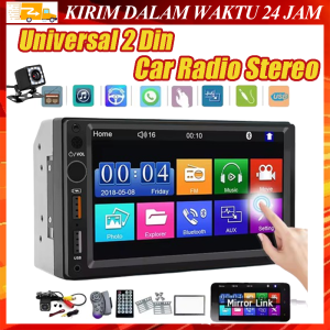 7018B 7 Inch Layar Sentuh Bluetooth Kamera Mundur Radio Mobil Otomatis Pemutar Video Multimedia IPS Universal 2Din Car Radio Stereo