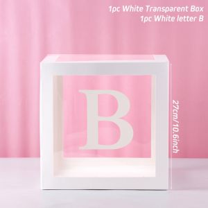 DIY A-Z Letters Transparent Box Balloons Accessory Baby Shower 1st One Birthday Balloons Wedding Grad Decoration Transparent Balloons Box Party Balloons box letter for decoration birthday box gender reveal decorations set