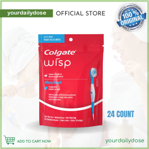Colgate Max Fresh Wisp Disposable Mini Toothbrush Peppermint - 24 Count