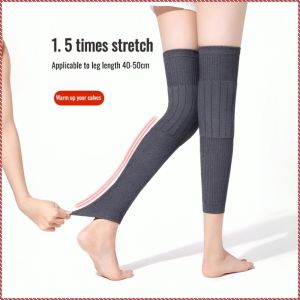 Extended Warm Cashmere Knee Pads Autumn And Winter Warm Knee Guard Windproof Cold-Proof High Elastic Leg Sleeves