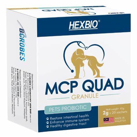 HEXBIO MCP Quad - 2g X 20’s (Furry Kids) probiotic dog cat digestion