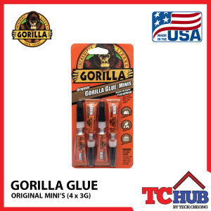 Gorilla Original Glue - 100% Waterproof/3X Expansion for Incredible Strength/Temperature Resistant/Paintable Indoor & Outdoor Craft and Repair (4 x 3G)