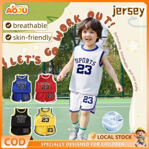 AOJU Kids High Quality   Uniform Jersey Soccer Sports Jersey Set for Kids Boys 0-7 Years Old