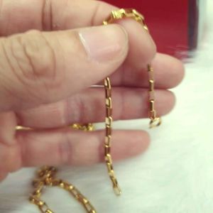 Lắc Xích Vuông Dài 3mm Titanium Cao Cấp- Không kiêng nước tắm rửa (Dùng lâu dài- Tắm rửa thoải mái)