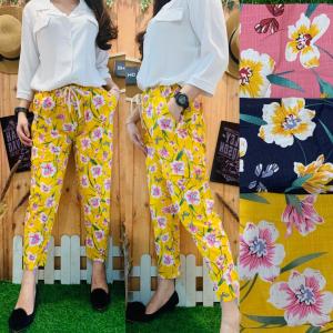 CELANA IMPORT FLOWER TOPCOLOR BAHAN KATUN FIT TO L