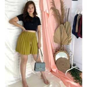 CELANA WANITA DEWASA PENDEK JUMBO HOTPANTS PLISKET REMPEL BESAR BB 40-100KG- CELANA PENDEK SANTAI
