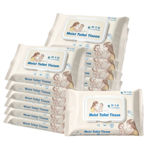 Omah 40pcs X 3 packs native wood pulp Baby care Pure Water Anti-Bacterial Moist Toilet Paper Can Direct Wipes Portable Cleaning Sanitary Thickened And Soft Wet Toilet Tissue