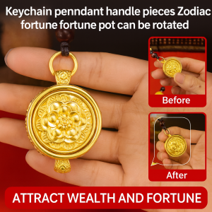 Zodiac Keychain Pendant Jubilee Bowl Exquisite Craftsmanship Attract Wealth and Prosperity Practicality