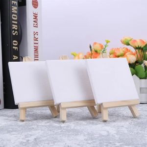 3/6 Sets Canvas Painting Set And Easel Painting School Supply Art Supplies Canvases And Easels