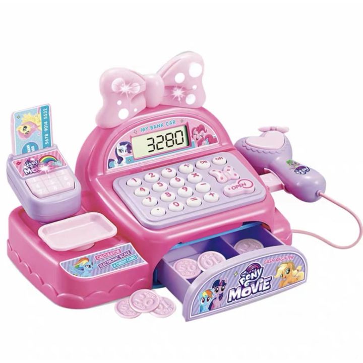 Character Cash Register TOY with Real Calculator with lights and sounds,  with Money and coins best Gift for kids LittlePony and LOL Design Lazada  PH