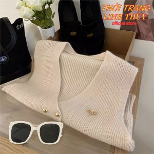 Áo Len Gile Cổ V Len Thiết Kế Vạt 4 Khuy Ghile Dệt Kim Quảng Châu Chất lượng 1015