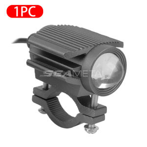 Motorcycle Light LED Spotlight 12V Dual Color Motor Headlight Yellow White High Low Beam Driving Lamp Spot Lights