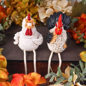 UMBRAULI 2pcs Resin Hanging Turkey Couple Figurines Cute Handmade Turkey Statue Table Decoration Decorative Miniature Figurine Sculpture Thanksgiving