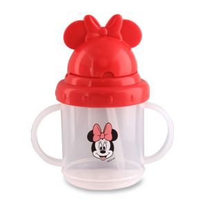 Gelas bayi Botol Susu Disney Training Cup 2 Handle with Flip Top Straw Mickey Minnie