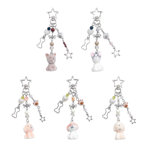 Adorable Plush Korean Inspired Puppy Phone Strap Key Holder Accessory Perfect For Trendy Couples And Accessory Lovers