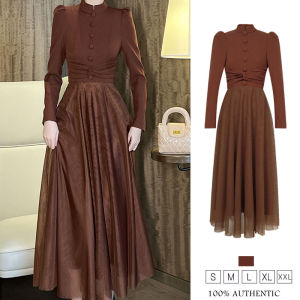 ZYHT womens dress Brown dress Crewneck dress polyester dress work dress vintage dress evening dress party dress Wedding dresses11476