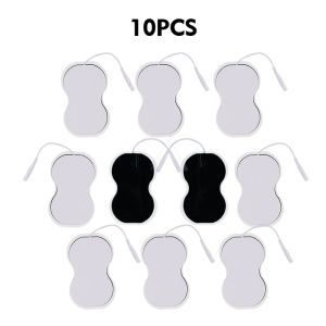 8.9*5.5cm 10pcs Extra Replacement Non-woven Gel Electrodes Patches Self Adhesive Tens Electrode Pads Electronic Muscle Stimulator Electric Massager Machine for 0.2cm Pin Leading Wire Line