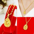 [Local Stock] Gold Necklace Pawnable Pure 18 K Saudi Original Necklace for Women Teardrop Openwork Pendant Necklace Fashion Jewelry Birthday Wedding Engagement Gift Buy 1 Take 1 Earrings Fashion Jewelrdangling. 