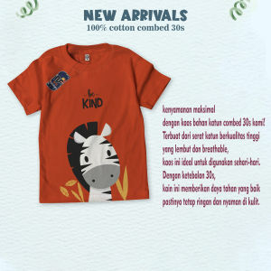 kaos anak laki laki motif karakter animal 1-6 tahun bahan katun combed lembut adem  menyerap keringat
