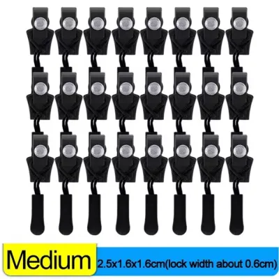 20Pcs Universal Zipper Repair Kit Quick Instant Detachable Zipper Head Replacement Zipper Slider Pull for Jacket Bags Coat Free Sewing