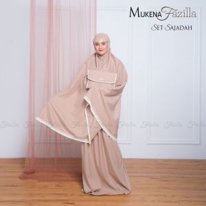 Mukena Dewasa Renda Bahan Katun Micro Gratis Tas Traveling - Mukena Amplop Sajadah Renda Stylish