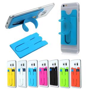 Touch-c 2 IN 1 Magic Sticker U Shape Silicone Phone Holder Suction Pad Stand Support Bracket ID/Credit Card Slot