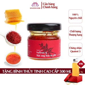 Saffron ngâm mật ong Kingdom Herb chính hãng hộp mẫu thử 40g nhụy hoa nghệ tây mật ong thượng hạng nguyên chất 100%
