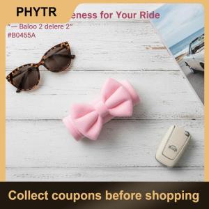 【PHYTR】 4 Piece Car Roof Handle Protective Cover Bow Cute Non Slip Sleeve for Car Interior Girls Women Vehicle Decoration