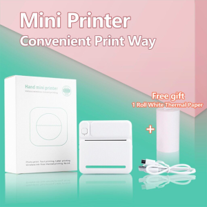 Mini HD Portable Thermal Bluetooth Printer Print Photo Pocket Sticker 58mm Printing Wireless Android iOS Machine with Paper Roll