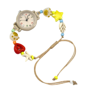 MAJESTI Adjustable Bracelet Watch Pendant Dopamine Quartz Watch  Beaded Star Heart Chain Watch Women Girls