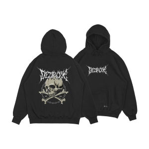 Dezirose Pullover Hoodie Metal Skull Hitam Fleece Tebal Premium Distro Size M-XXL ( Pria & Wanita )