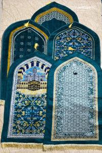 Sajadah Kubah Besar Tipis Print Antislip Motif Warna Souvenir Haji Umroh