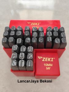 Paket Set Lengkap Alat Ketok Huruf dan Angka Ukuran 10mm Zeki Japan