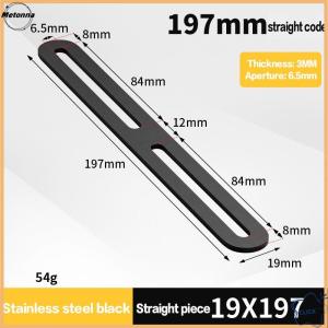 Follow Get More【Metonna】 1Pcs Stainless Steel Straight Angle Bracket Black Silver Thickened 180 Degree Flat Fixed Bracket Connector Furniture Holder