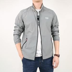 JEEP SPIRIT Mens Sun Protection Clothing UV Protection Outdoor Sports Skin Clothing Windbreaker Hooded Jacket Summer Ice Silk