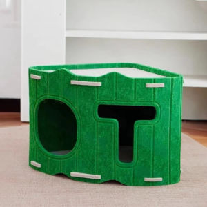 Cat Bed All-in-one Cat House with Holes Stackable Cat Castle House Corner Design Sturdy Cat Condo Four Seasons