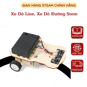 Mô Hình Stem Xe Dò Đường Xe Dò Line Di Chuyển Tự Động Bằng Gỗ Lắp Ráp Đồ Chơi Khoa Học Công Nghê