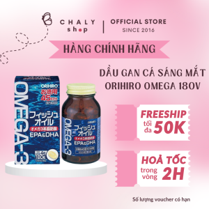 Viên dầu cá Omega 3 Orihiro bổ mắt ngăn ngừa khô mỏi mắt 180 viên của Nhật
