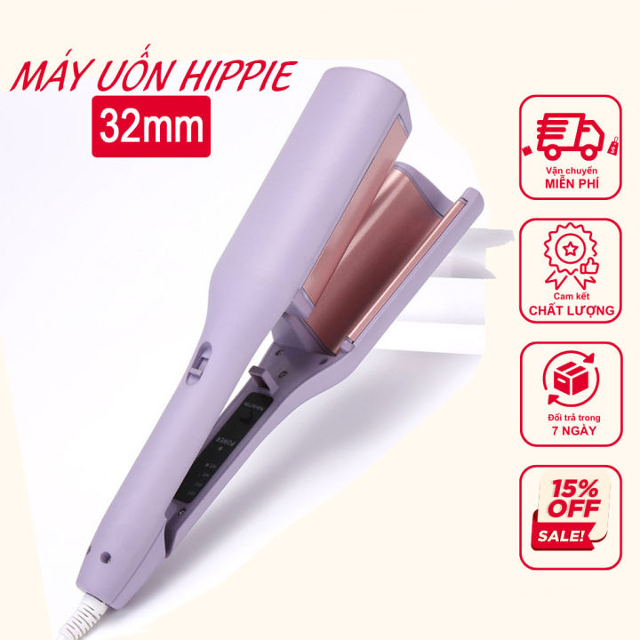 Máy uốn tóc xoăn sóng nước hippe lọn to 32, Máy uốn tóc hippie
